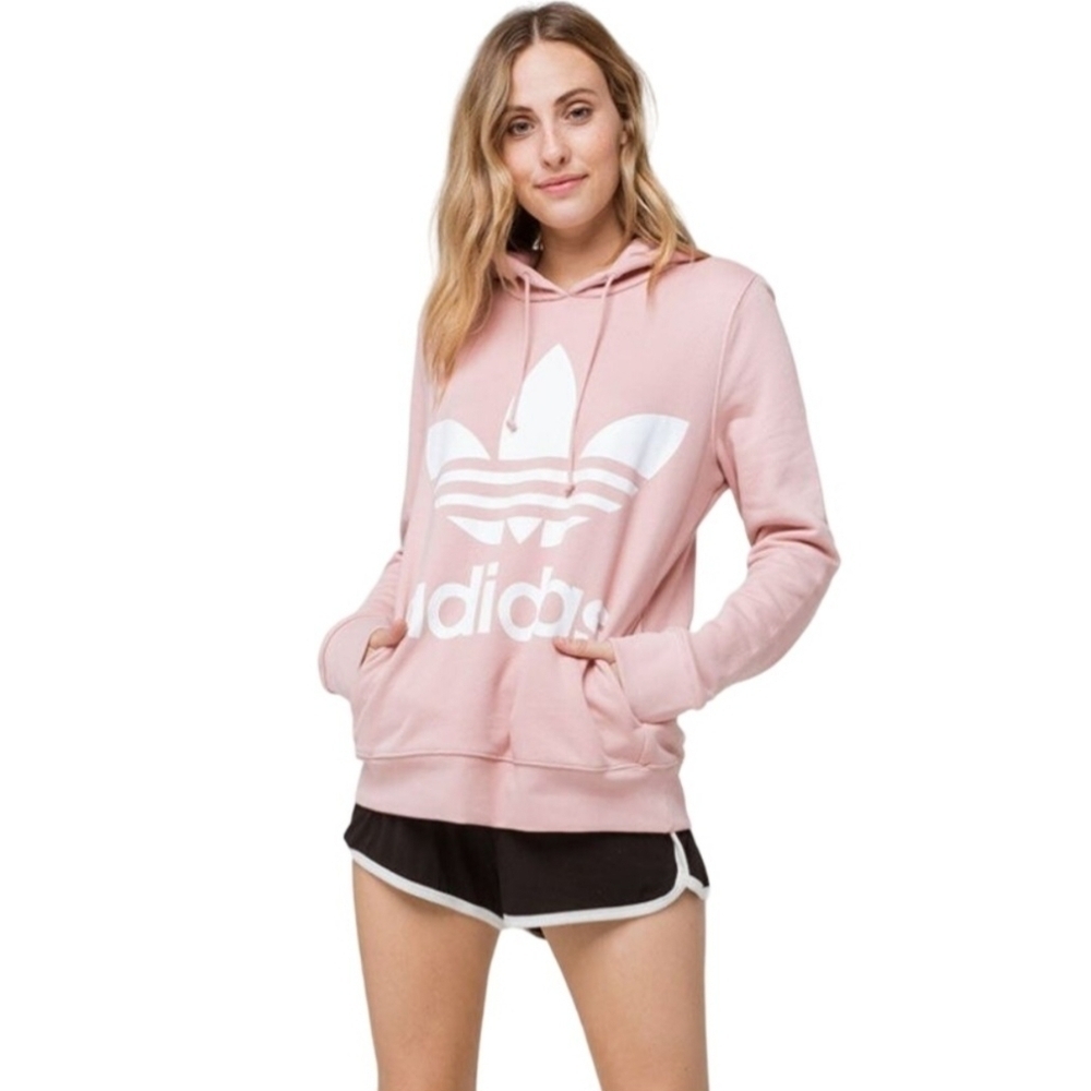 Adidas Pink TreFoil Hoodie Size XS